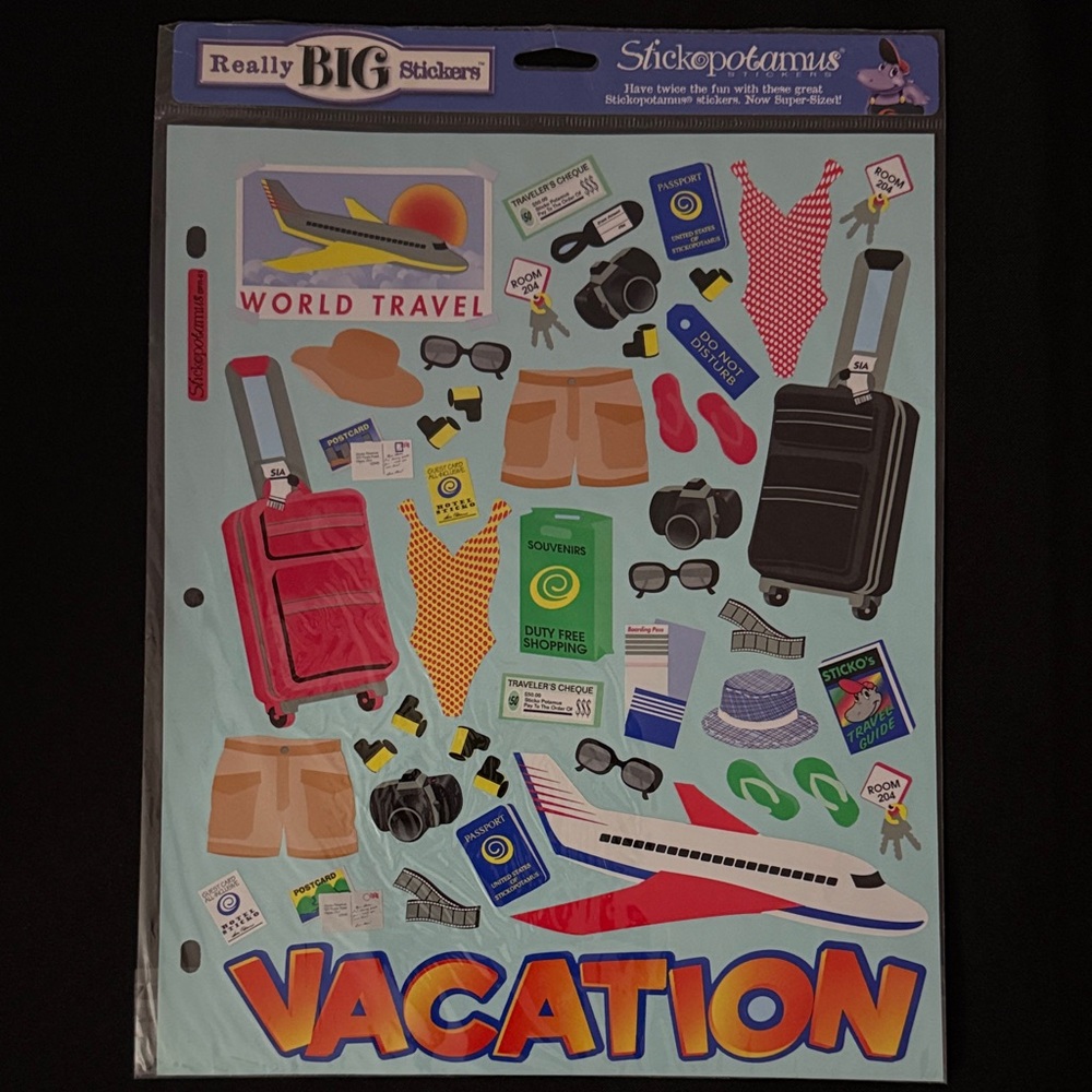2/$13 Vintage Vacation Travel Sticker Sheet